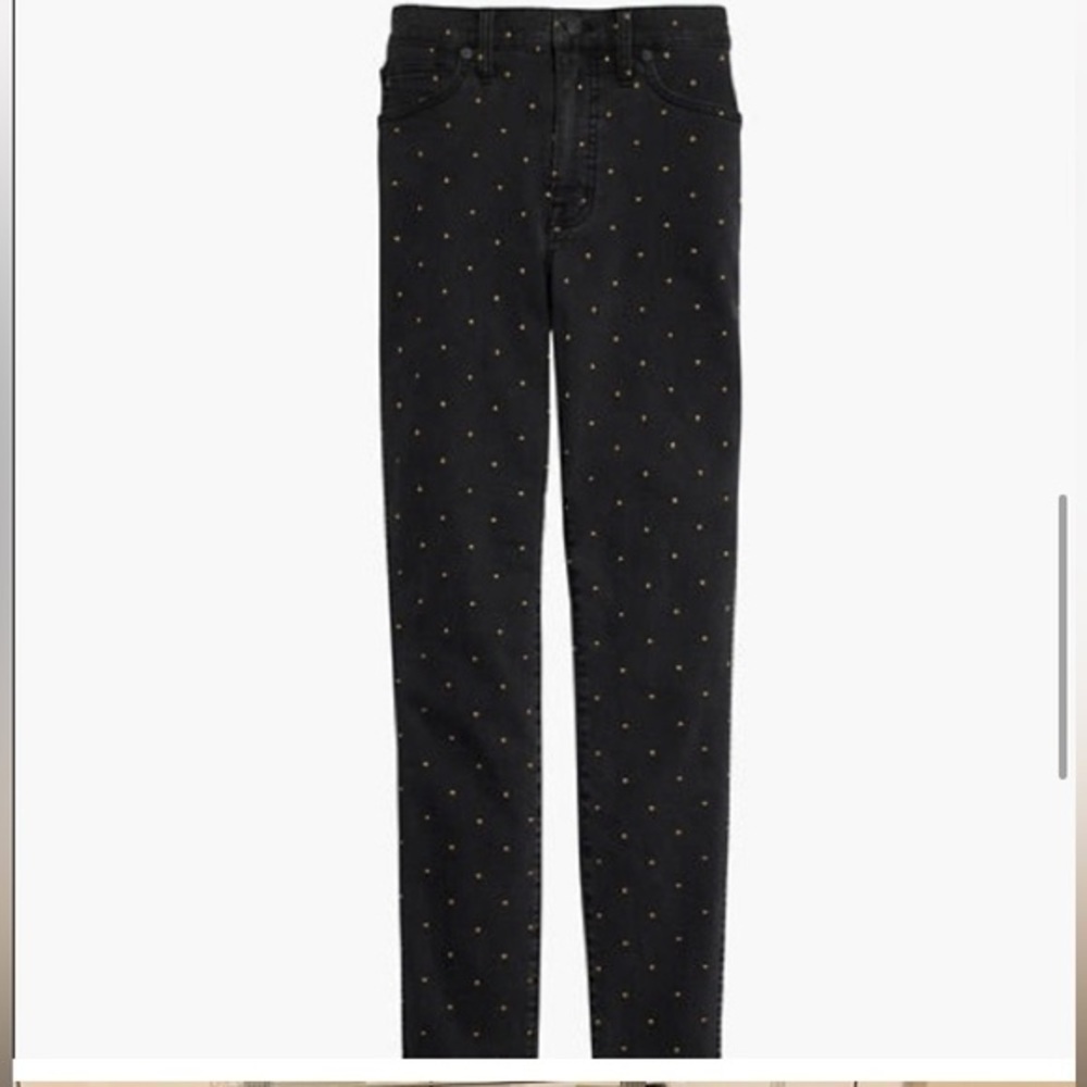 NWT MADEWELL 10" High-Rise Skinny Jeans: Metallic Dot Edition size 24 - Picture 10 of 12